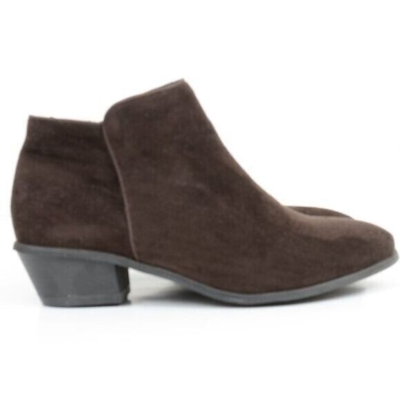 Side Step Brown Faux Suede Booties by Boston Design Studios 9.5 WIDE - Picture 2 of 6